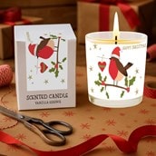 Vanilla Scented Christmas Candle - Robin On A Branch Vanilla Scented Christmas Candle - Robin On A Branch