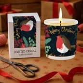 Vanilla Scented Christmas Candle - Merry Christmas Robin