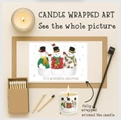 Vanilla Scented Christmas Candle - Snowmen With Robins Vanilla Scented Christmas Candle - Snowmen With Robins