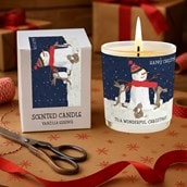 Vanilla Scented Christmas Candle - Snowman & Rabbits