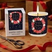 Vanilla Scented Christmas Candle - Christmas Wreath