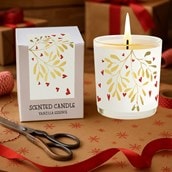 Vanilla Scented Christmas Candle - Gold Mistletoe Vanilla Scented Christmas Candle - Gold Mistletoe
