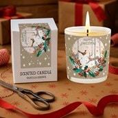 Vanilla Scented Christmas Candle - Animals In A Snowy Woodland
