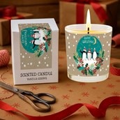 Vanilla Scented Christmas Candle - Christmas Penguins Vanilla Scented Christmas Candle - Christmas Penguins