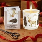 Vanilla Scented Christmas Candle - Reindeer & Christmas Trees