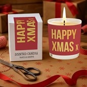 Vanilla Scented Christmas Candle - Happy Xmas