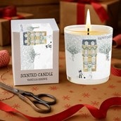 Vanilla Scented Christmas Candle - Gold House In The Snow