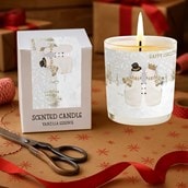 Vanilla Scented Christmas Candle - Two Snowmen