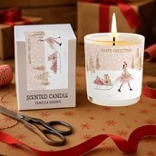 Vanilla Scented Christmas Candle - Girl With Sleigh Of Gifts