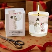 Vanilla Scented Christmas Candle - Snowman And Girl