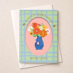 Birthday Card - Fish Jug With Flowers Birthday Card - Fish Jug With Flowers