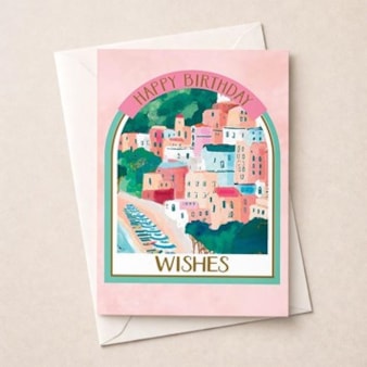 Birthday Card - Birthday Wishes Coastal Scene