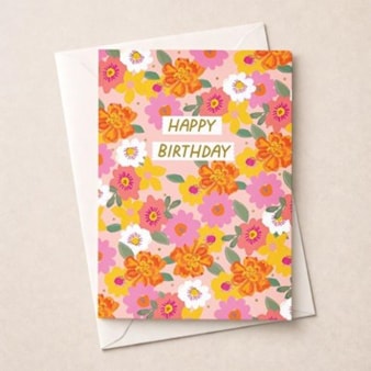 Birthday Card - Birthday Floral Print Birthday Card - Birthday Floral Print