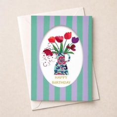 Birthday Card - Birthday Vase Of Flowers Birthday Card - Birthday Vase Of Flowers