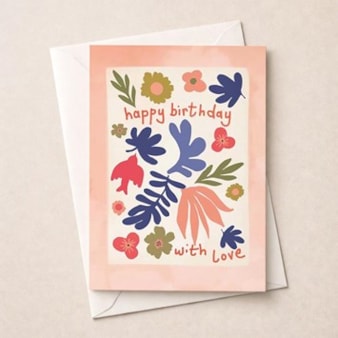 Birthday Card - Floral Pattern With Love