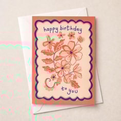 Birthday Card - Red Flowers Birthday Card - Red Flowers