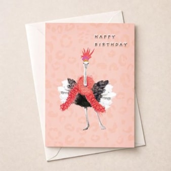 Birthday Card -  Ostrich