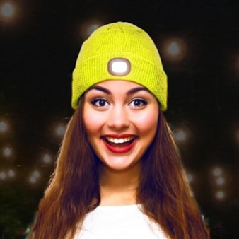 BEAMIE LED Light Beanie | in Sport Yellow BEAMIE LED Light Beanie Sport Yellow