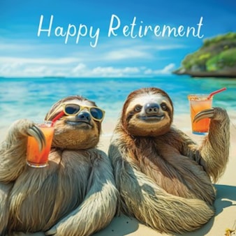 Large Retirement Card - Happy Retirement Sloths Large Retirement Card - Happy Retirement Sloths