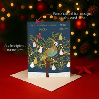 Personalised Christmas Card - Partridge In A Pear Tree Personalised Christmas Card - Partridge In A Pear Tree