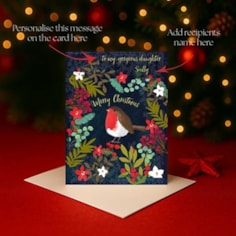 Personalised Christmas Card - Christmas Robin