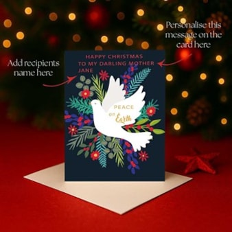 Personalised Christmas Card - Dove
