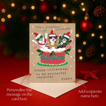 Personalised Christmas Card - Christmas Cats
