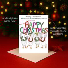 Personalised Christmas Card - Happy Christmas Geese Personalised Christmas Card - Happy Christmas Geese