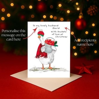 Personalised Christmas Card - Bucket Of Love Personalised Christmas Card - Bucket Of Love