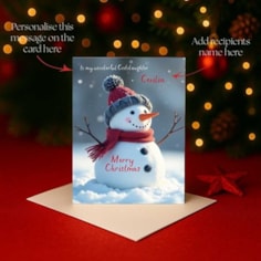 Personalised Christmas Card - Snowman Personalised Christmas Card - Snowman