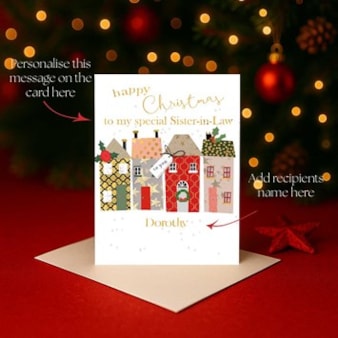 Personalised Christmas Card - Row Of Houses Personalised Christmas Card - Row Of Houses