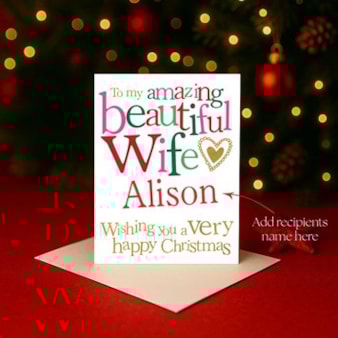 Personalised Christmas Card - Amazing Beautiful Wife Personalised Christmas Card - Amazing Beautiful Wife