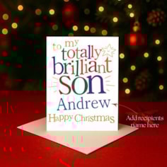 Personalised Christmas Card - Totally Brilliant Son Personalised Christmas Card - Totally Brilliant Son