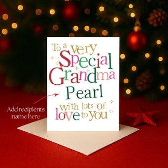 Personalised Christmas Card - Very Special Grandma