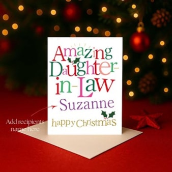 Personalised Christmas Card - Amazing Daughter-In-Law Personalised Christmas Card - Amazing Daughter-In-Law
