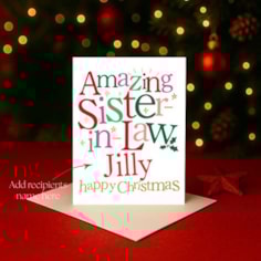Personalised Christmas Card - Amazing Sister-In-Law Personalised Christmas Card - Amazing Sister-In-Law