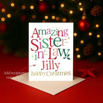 Personalised Christmas Card - Amazing Sister-In-Law