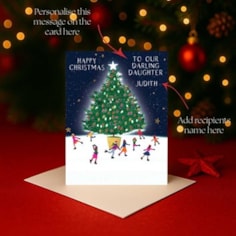 Personalised Christmas Card - Ice Skating Around The Tree