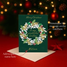 Personalised Christmas Card - Christmas Wreath Personalised Christmas Card - Christmas Wreath