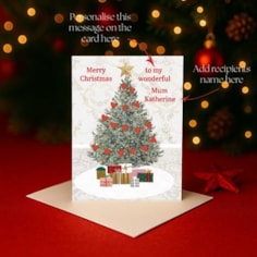 Personalised Christmas Card - Christmas Tree Covered In Hearts Personalised Christmas Card - Christmas Tree Covered In Hearts