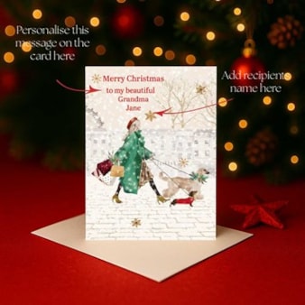 Personalised Christmas Card - Christmas Shopping With The Dogs
