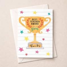 Large Thank You Teacher Card - Best Teacher Large Thank You Teacher Card - Best Teacher