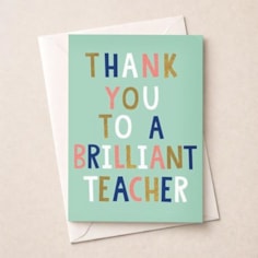 Large Thank You Teacher Card - Brilliant Teacher Large Thank You Teacher Card - Brilliant Teacher
