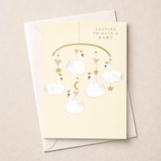 Large Leaving For A Baby Card - Swan Mobile