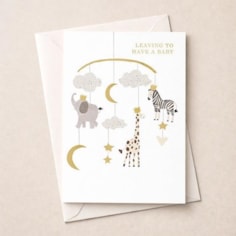 Large Leaving For A Baby Card - Animal Mobile