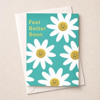 Large Get Well Soon Card - Daisies