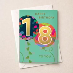 Large Age 18 Birthday Card - Balloons Large Age 18 Birthday Card - Balloons