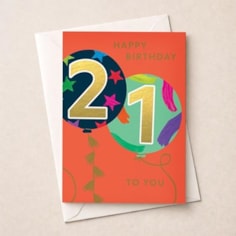 Large Age 21 Birthday Card - Balloons