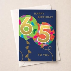 Large Age 65 Birthday Card - Balloons Large Age 65 Birthday Card - Balloons