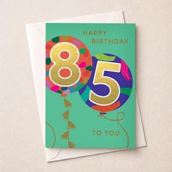 Large Age 85 Birthday Card - Balloons